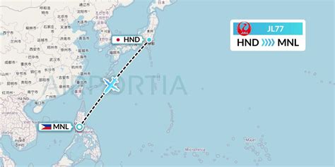 JL77 Flight Status Japan Airlines: Tokyo to Manila .
